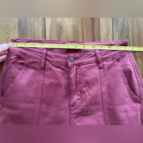 Judy Blue burgundy high rise front seam straight leg jeans - Picture 9 of 14